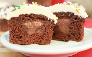 Шоколадные кексы с жидкой начинкой Как начинить кексы